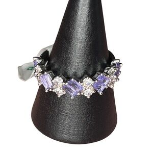 Elegant Ring featuring CZ and Purple Stones